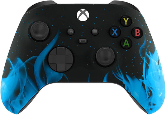Custom Wireless Controller for Microsoft Xbox Series X/S & Xbox One - Soft Touch Finish - Xbox Series X/S Controller (X/S Blue Flame)